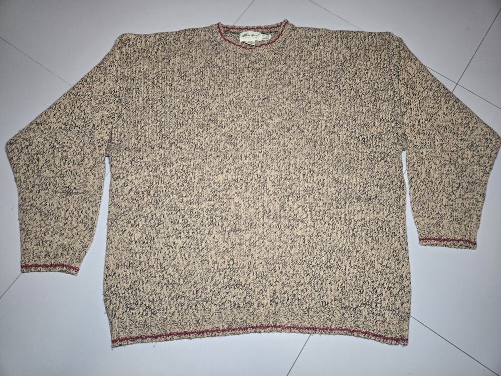 Eddie Bauer Wool Pullover Sweater Tan Mens 100% Wool XXXL